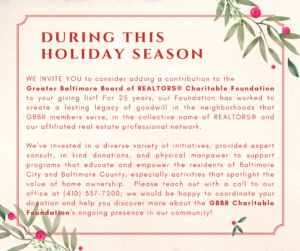 GBBR Charitable Foundation Giving