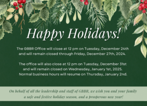 GBBR Holiday Office Hours 2024