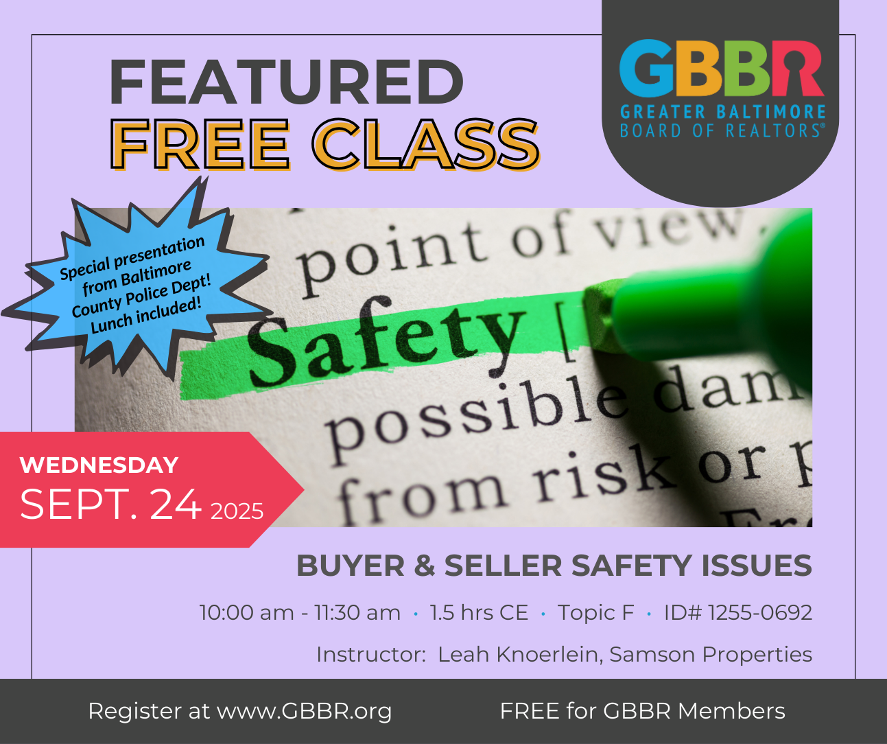 Featured Class Safety Sept. 2025