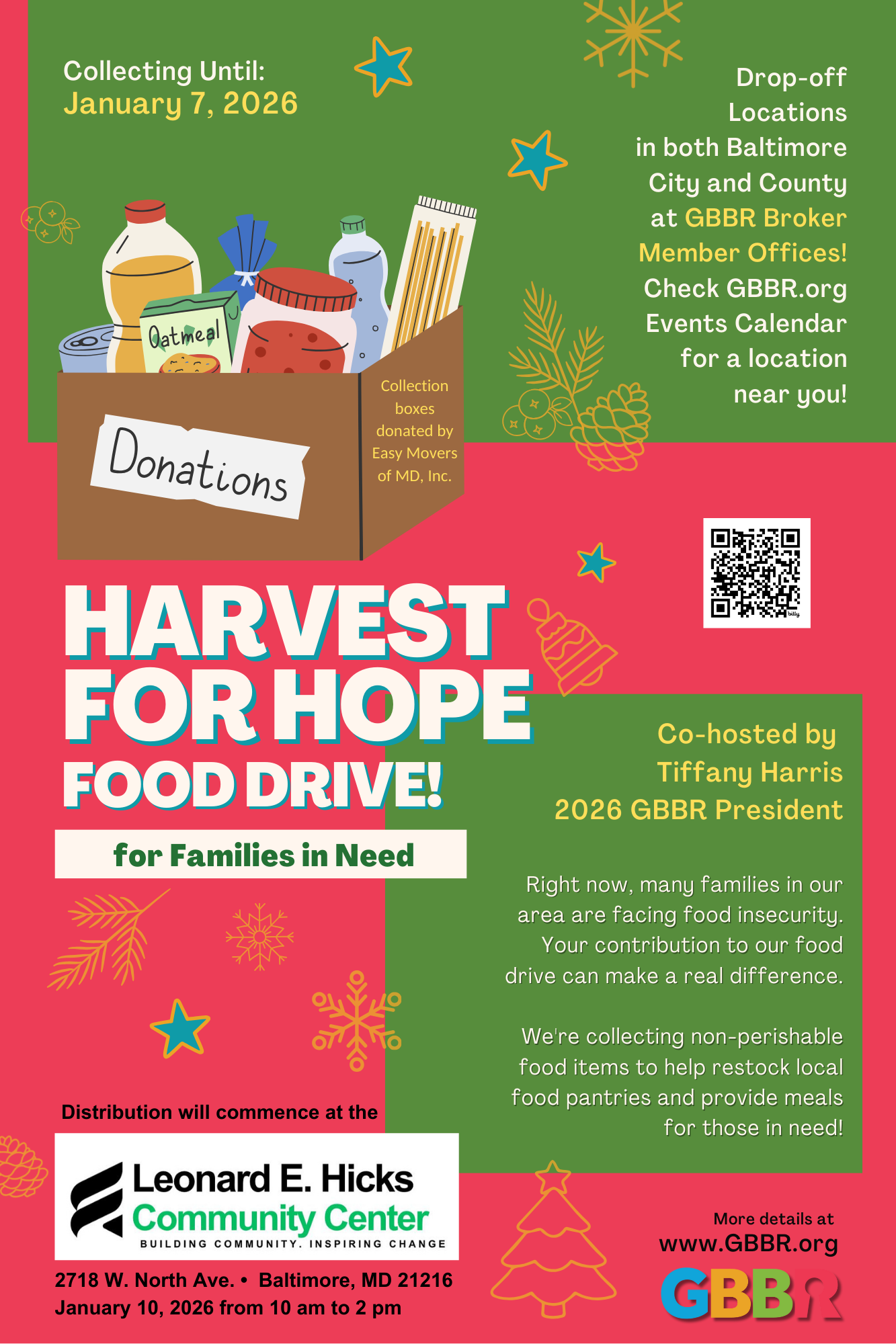 Harvest for Hope Food Drive Flyer holiday version 11 2025 (10 x 15 in)